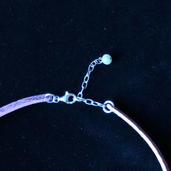 Leather & Freshwater Pearl Choker & Bracelet - Picture 3 of 8